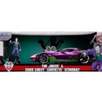 ماشین فلزی 2009 Chevy Corvette Stingray و فیگور فلزی جوکر با مقیاس 1:24, image 7