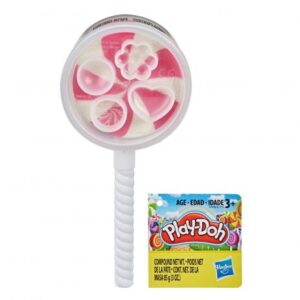 آبنبات چوبی خمیری گلبهی و سفید Play Doh