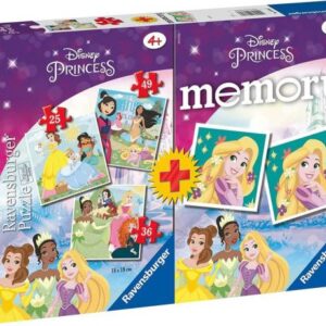 پازل 3 در 1 و بازی مموری راونزبرگر مدل پرنسس های دیزنی, image