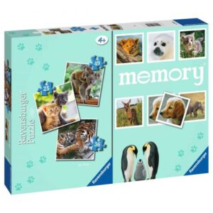 پازل 3 در 1 و بازی مموری راونزبرگر مدل حیوانات