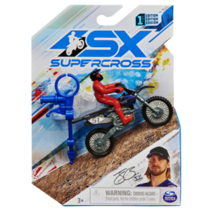 موتور سوپر کراس با مقیاس 1:24 به همراه فیگور مدل Yamaha آبی شماره 51