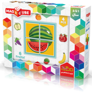 ست بازی مکعب جادویی 4 تایی میوه ای پلی مگنت, تنوع: 4006-PM-Magic Cube Fruits, image