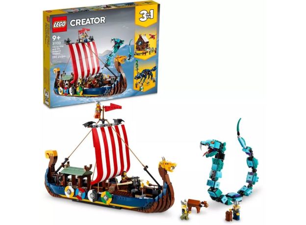 لگو کریتور 3 در 1 مدل کشتی وایکینگ و مار میدگارد (31132), image