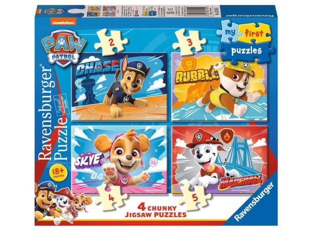 پازل 4 در 1 راونزبرگر مدل سگ های نگهبان Paw Patrol, image