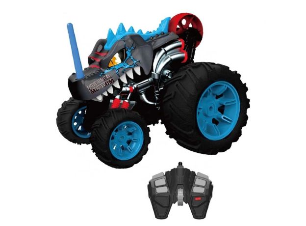 ماشین کنترلی 5 چرخ Shark Monster Truck طرح دایناسور مشکی Crazon با مقیاس 1:14, image