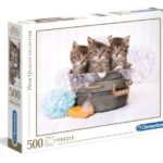 پازل 500 تکه کلمنتونی مدل آب بازی گربه های کوچولو, image