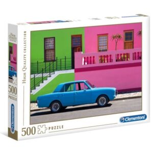 پازل 500 تکه کلمنتونی ماشین آبی در خیابان, image