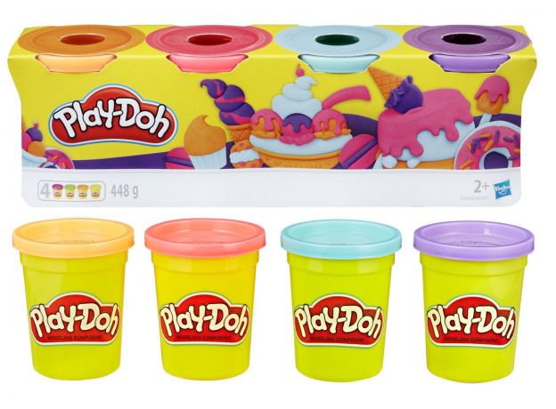 پک 4 تایی خمیربازی Play Doh (کرم - صورتی - آبی - بنفش), تنوع: B5517EU4-4 Colors Ice Cream, image