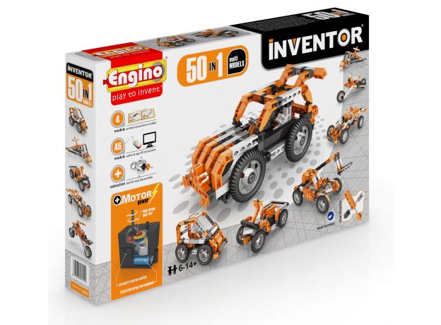 بلاک ساختنی Engino اینونتور 50 در 1 مدل موتوردار نارنجی, image