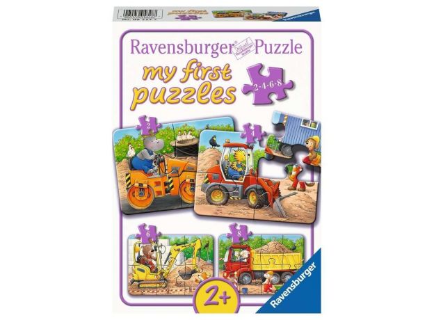 پازل 4 در 1 راونزبرگر مدل حیوانات بر روی ماشین های ساختمانی, image