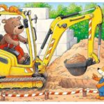 پازل 4 در 1 راونزبرگر مدل حیوانات بر روی ماشین های ساختمانی, image 2