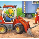 پازل 4 در 1 راونزبرگر مدل حیوانات بر روی ماشین های ساختمانی, image 3