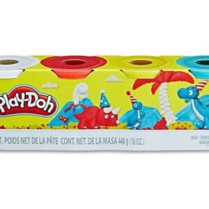 پک 4 تایی خمیربازی Play Doh (سفید-قرمز-زرد-آبی), تنوع: B5517EU4-4 Colors Dino, image