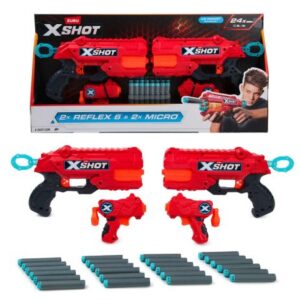 پک 4 تایی تفنگ های Reflex6 و Micro ایکس شات X-Shot