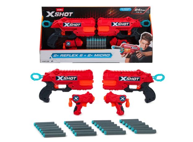 پک 4 تایی تفنگ های Reflex6 و Micro ایکس شات X-Shot, image