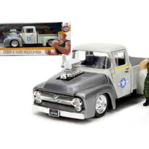 ماشین فلزی فورد 1956 مدل F-100 و فیگور فلزی Guile با مقیاس 1:24, تنوع: 253255057-Guile, image
