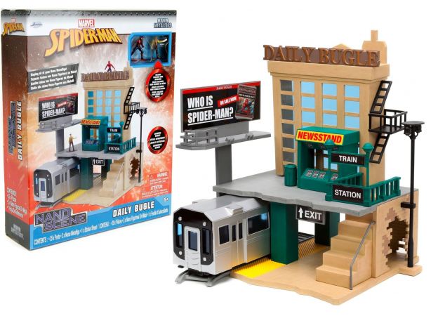 ساختمان Daily Bugle به همراه 2 فیگور Marvel, image