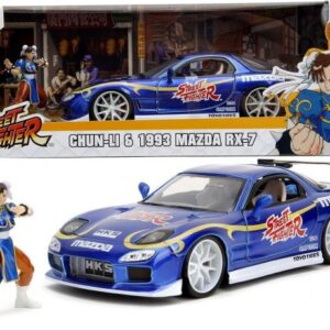ماشین فلزی مزدا 1993 مدل RX-7 و فیگور فلزی Chun-Li با مقیاس 1:24