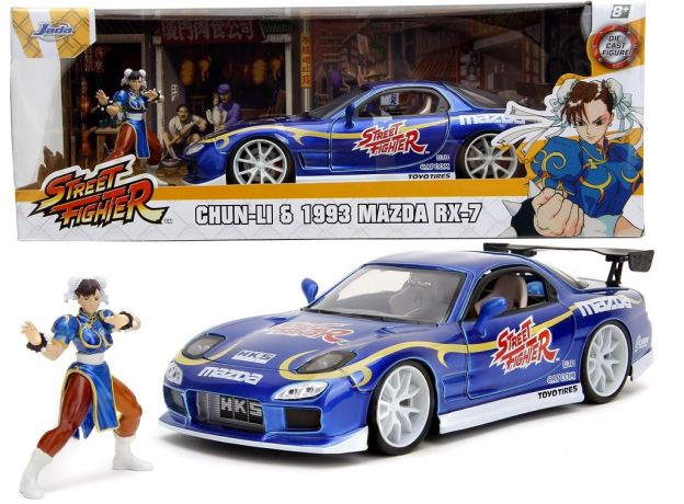 ماشین فلزی مزدا 1993 مدل RX-7 و فیگور فلزی Chun-Li با مقیاس 1:24, تنوع: 253255062-ChunLi, image