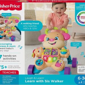 واکر آموزشی هاپو کوچولوی Fisher Price مدل صورتی