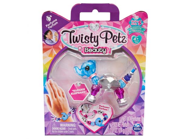 پک تکی دستبند درخشان Twisty Petz سری Makeup Beauty مدل Safaris Elephant, image