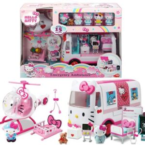ست هلیکوپتر و آمبولانس Hello Kitty به همراه 6 فیگور, image