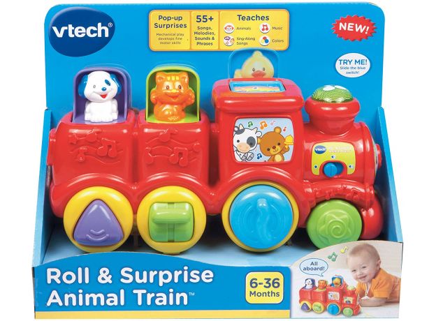 قطار موزیکال Vtech مدل Roll & Surprise Animal, image