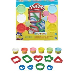 پک 6 تایی خمیربازی به همراه قالب اشکال Play Doh, تنوع: E8530-Shape, image