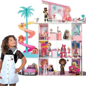 خانه 360 درجه چوبی عروسک های LOL OMG با 85 سوپرایز مدل Fashion House, image