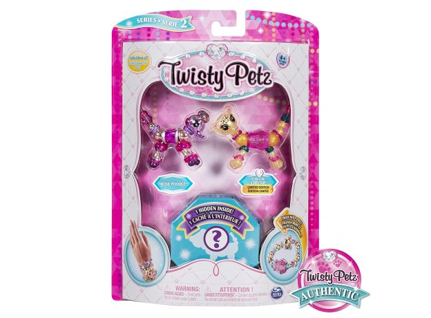 پک 3 تایی دستبندهای درخشان Twisty Petz مدل Poodle & Cheetah, image