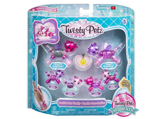 پک 6 تایی دستبندهای درخشان Twisty Petz مدل Bumble Bear Family, image