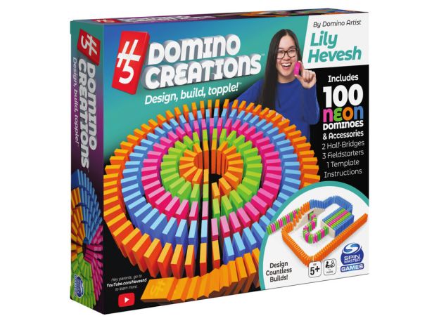 بازی دومینو 100 قطعه‌ای نئون از Lily Hevesh هنرمند شماره 1 دومینو جهان, تنوع: 6062357-Domino Deluxe 1, image
