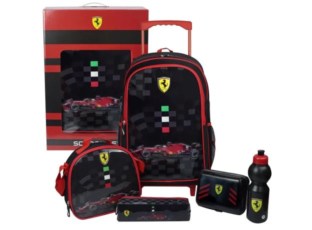 ست 5 در 1 کوله پشتی چرخدار 46 سانتی Ferrari مدل Track, image