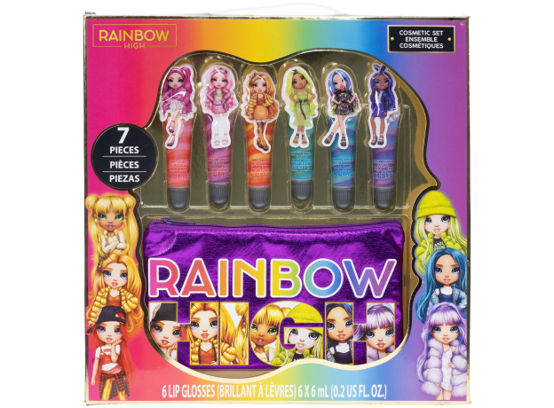پک 6 تایی لیپ گلاس Rainbow High همراه با کیف, image