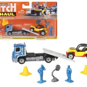 پک تریلر و ماشین Match Box سری Hitch and Haul مدل MBX Flatbed King