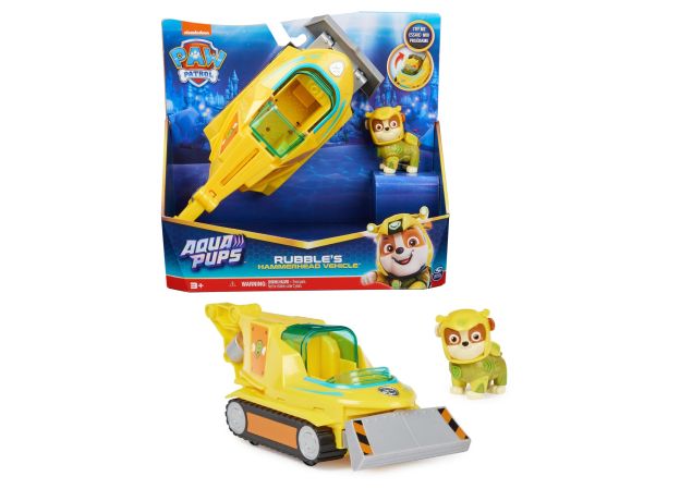 زیردریایی کله چکشی همراه با فیگور رابل سگ های نگهبان Paw Patrol سری Aqua Pups, تنوع: 6065229-Rubble, image