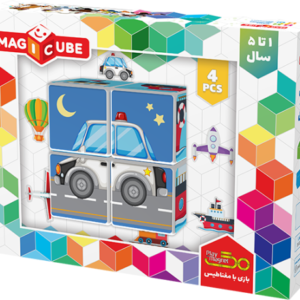 ست بازی مکعب جادویی 4 تایی وسایل نقلیه پلی مگنت, تنوع: 4006-PM-Magic Cube Vehicles, image
