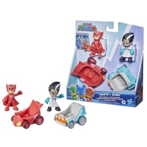 پک 2 تایی فیگور و ماشین اولت و رومئو گروه شب نقاب PJ Masks