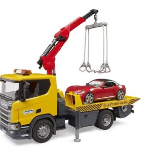 کامیون یدک کش اسکانیا Super 560R و ماشین roadster برودر Bruder