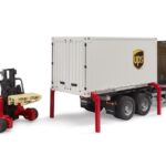 کامیون حمل بار UPS اسکانیا مدل Super 560R به همراه لیفتراک برودر Bruder, image 4