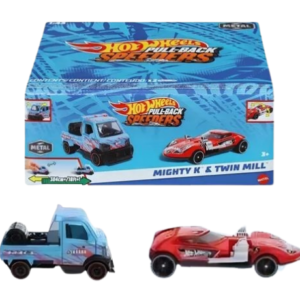 پک 2 تایی ماشین‌ های Hot Wheels سری Pull-Back Speeders مدل Mighty K و Twin Mill