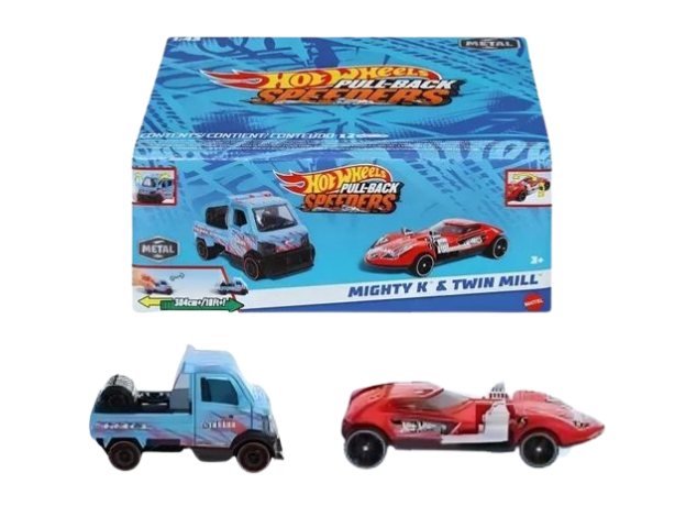 پک 2 تایی ماشین‌ های Hot Wheels سری Pull-Back Speeders مدل Mighty K و Twin Mill, تنوع: HPR91-Mighty K, image