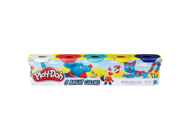 پک 5 تایی خمیر بازی رنگ های روشن Play Doh مدل حیوانات, image