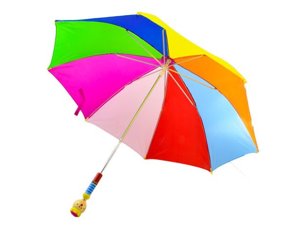 چتر کودک بزرگ پیکاردو مدل رنگین کمانی پسرانه با کلاه زرد, image