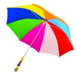چتر کودک بزرگ پیکاردو مدل رنگین کمانی پسرانه با کلاه سبز, image