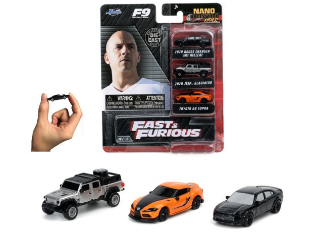 پک 3 تایی ماشین‌های فلزی کوچک Fast and Furious, image