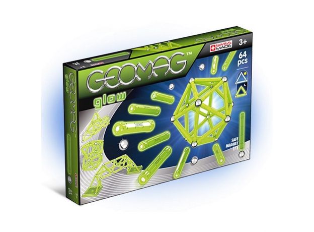 بازی مغناطیسی 64 قطعه‌ای جیومگ مدل Glow, image