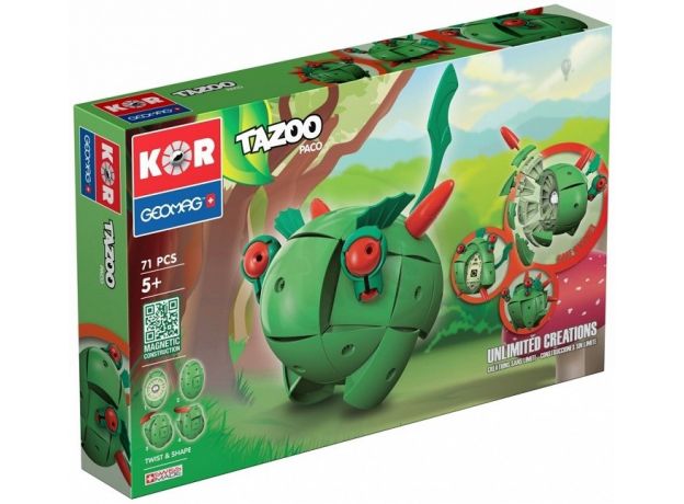 بازی مغناطیسی 71 قطعه‌ای جیومگ مدل KOR Tazoo Paco, image