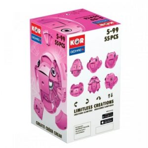بازی مغناطیسی 55 قطعه‌ای جیومگ مدل KOR Pink, image