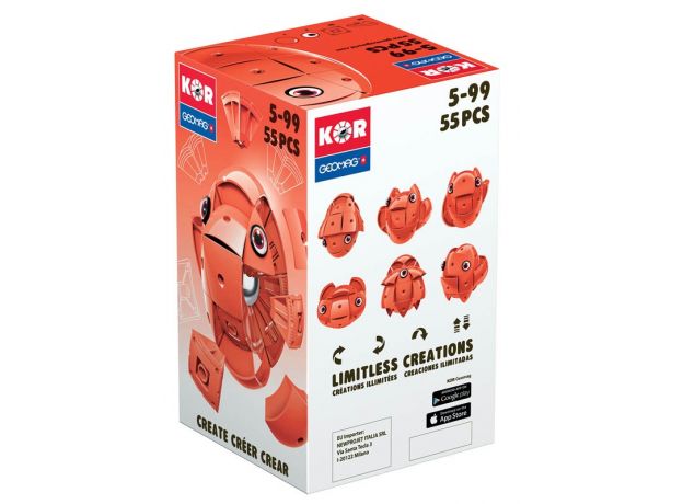 بازی مغناطیسی 55 قطعه‌ای جیومگ مدل KOR Red, image